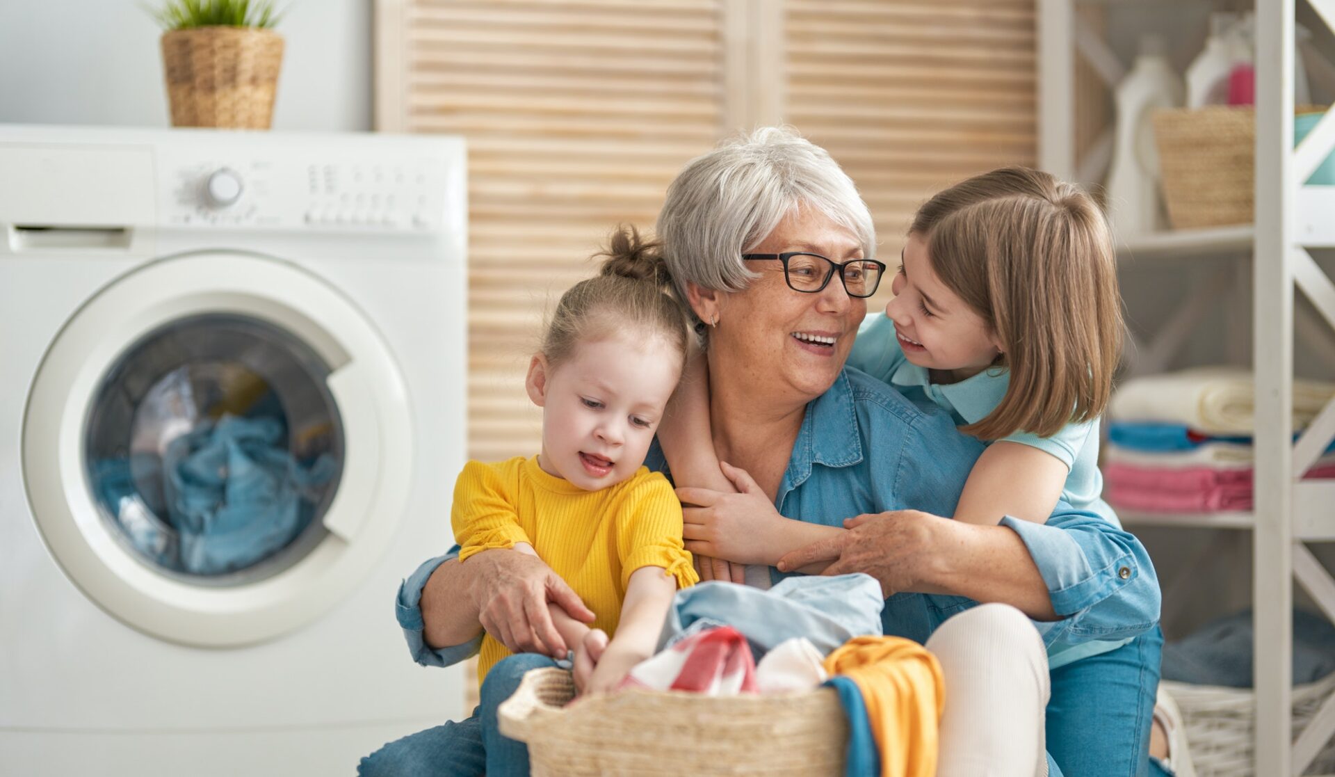 family doing laundry