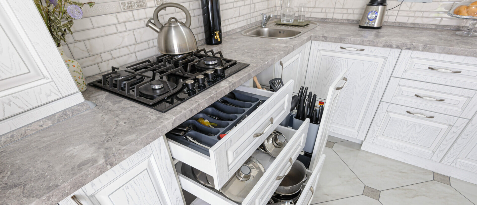 Modern White Wooden Kitchen Interior
